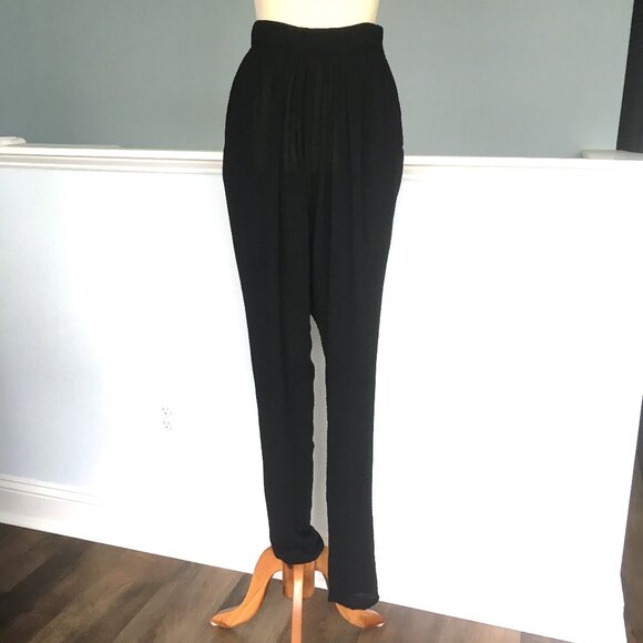 Dolce & Gabbana Black Harem Pants 40 XS High Rise Sheer Drop Crotch Extra Small - Picture 1 of 12